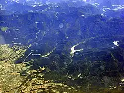 Вид с воздуха на верховья реки