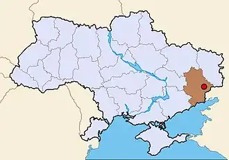 Расположение шахты на карте Украины