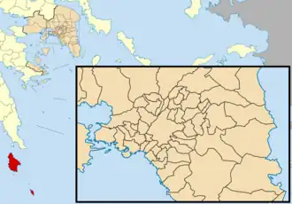 Китира на карте