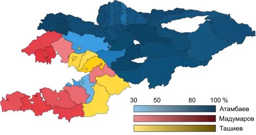 Результаты по районам страны