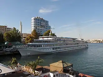 Зірка Дніпра у причала в Севастополе 14 сентября 2012 года • Зірка Дніпра (2004–2017) • Маршал Рыбалко (1988–2004)