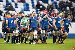 Виктор Гресев (в центре) в матче против Португалии в феврале 2020