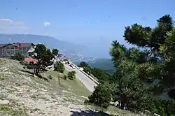 Выход дороги Бахчисарай-Ялта на кромку Ай-Петринской яйлы