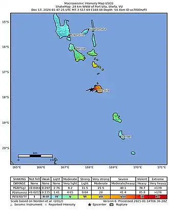 Карта движения грунта USGS