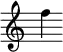{ \new Staff \with { \remove "Time_signature_engraver"} {\clef treble f''4}}