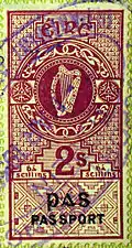 Ирландия (1925): тип «Арфа», с надпечаткой «Passports» («Паспорта»)
