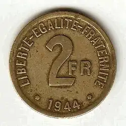 2 франка 1944 года