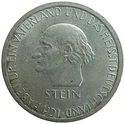 К 100-летию со дня смерти Карла Штейна в 1931 году в Германии была выпущена памятная монета достоинством 3 рейхсмарки