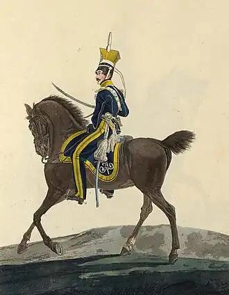 Обер-офицер 3-го Украинского уланского полка, 1820