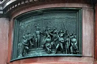 Николай I передаёт великого князя Александра Николаевича лейб-гвардии Саперному батальону на дворе Зимнего дворца 14 декабря 1825 года