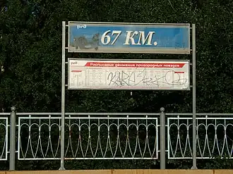 Указатель с названием платформы