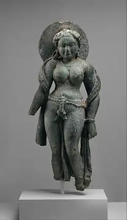 Одна из семи божественных матерей (Махешвари), VI век. Из коллекции Метрополитен-музея (Нью-Йорк).