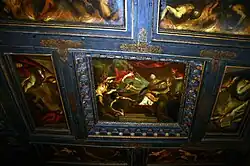 Аула Магна. Кессоны плафона. Роспись Пальмы иль Джоване. Избрание душ в Чистилище. 1600