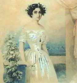 Портрет княгини Анастасия Ивановны Лобановой-Ростовской, урождённой Паскевич (1822—1892), супруги  флигель-адъютанта князя М. Б. Лобанова-Ростовского (1819—1858)