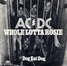 Обложка сингла AC/DC «Whole Lotta Rosie» (1977)