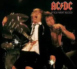 Обложка альбома AC/DC «If You Want Blood You’ve Got It» (1978)