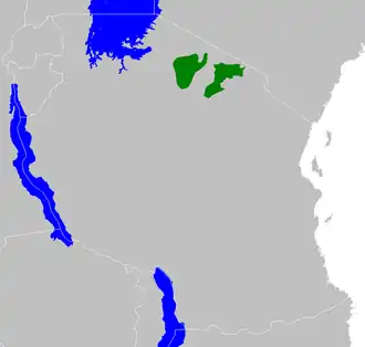 Экологический регион на карте (тёмно-зелёным цветом)