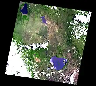 Спутниковое изображение окрестностей из архива ASTER[англ.]