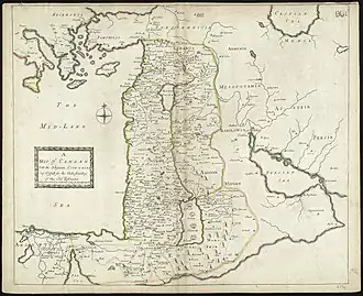 Карта Ханаана 1692 г., составленная Филиппом Ли