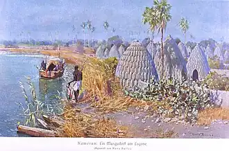 Деревня мусгум на краю Логона (акварель Ганса Буссе)