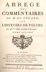 Frontispice de l'Abrégé des Commentaires de M. de Folard sur l’histoire de Polybe (1754)