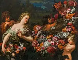 А. Брейгель и Г. Куртуа. Флора с херувимами и цветами в итальянском пейзаже. Между 1665 и 1675. Холст, масло. Частное собрание