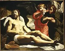 Мёртвый Христос в гробнице с двумя ангелами. Ок. 1610. Холст, масло. Метрополитен-музей, Нью-Йорк