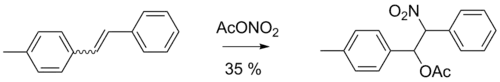 Присоединение ацетилнитрата к алкенам