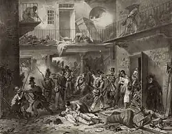 Австрийские войска подавляют восстание в Милане