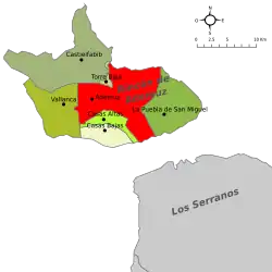 Расположение муниципалитета Адемус на карте провинции