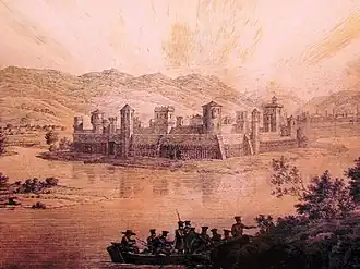 Литография замка Смедерево, выполненная Адольфом Фридрихом Кунике