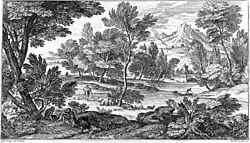 Бегство в Египет. Офорт