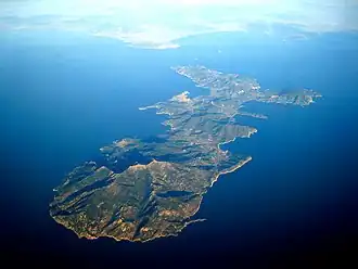 Остров Эльба с самолёта