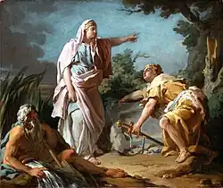 Эфра показывает своему сыну Тесею место, где его отец спрятал меч и сандали