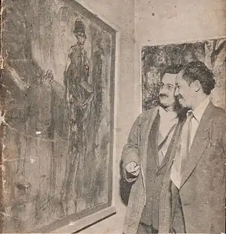 Аффанди (справа) на выставке в Париже, 1953