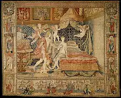 Видение Аглауроса брачного чертога Герсы. Шпалера из серии «История Меркурия и Герсы». По картону Дж. Ф. Пенни (ок. 1540). Брюссель, 1570