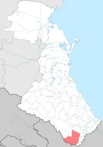 Ахтынский район на карте