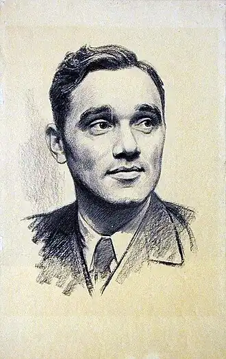 Авиаконструктор Яковлев, рисунок Николая Аввакумова, 1930-1940-е годы