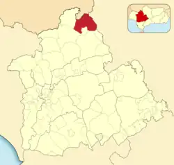 Расположение муниципалитета Аланис на карте провинции