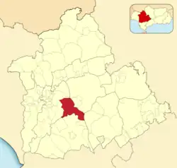 Расположение муниципалитета Алькала-де-Гвадаира на карте провинции