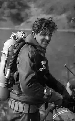 А. Н. Голиков во время водолазных работ на Дальнем Востоке России