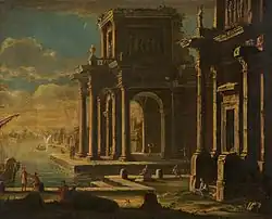 Каприччио классических зданий в порту. Между 1610 и 1660. Холст, масло. Стокпорт, Манчестер