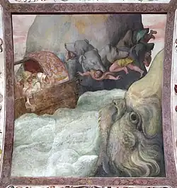 А. Аллори. Корабль Одиссея между Сциллой и Харибдой. 1575. Деталь фрески