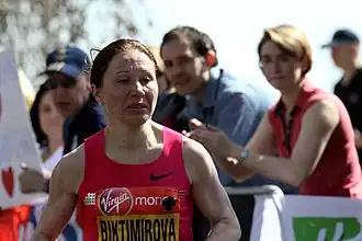Алевтина на Лондонском марафоне в 2013 году