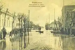 Улица Александра Невского во время наводнения 1909 года