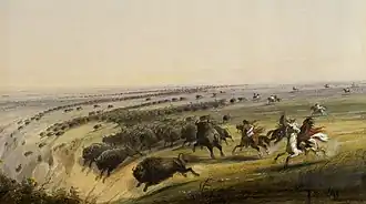 Альфред Джейкоб Миллер. Охота на бизонов, 1860