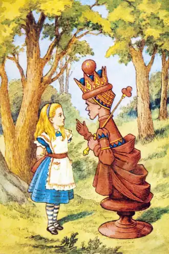 Алиса и Чёрная Королева. Иллюстрация Джона Тенниела.