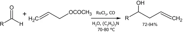 Реакция аллилацетата с альдегидами в присутствии солей рутения
