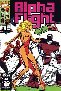 Она на обложке Alpha Flight #97 (Июнь, 1991)