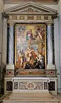 Д. Брусасорци. Три архангела и Мадонна во Славе. Алтарь четвёртой капеллы справа